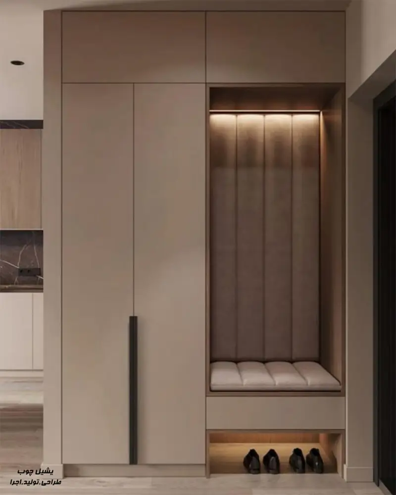 جاکفشی و جالباسی شیک جلو در ورودی